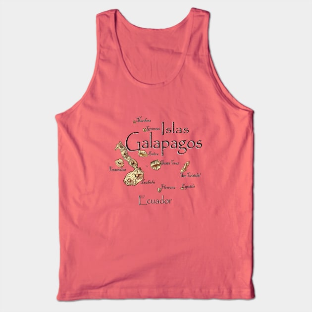 Galapagos Islands Map Tank Top by leeloolook